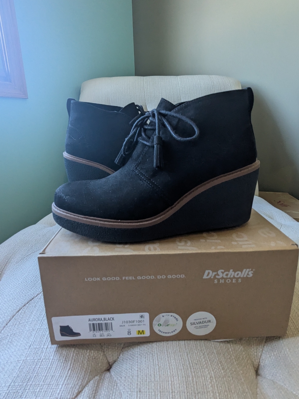 Dr. Scholl's Aurora Black Wedge Ankle Booties